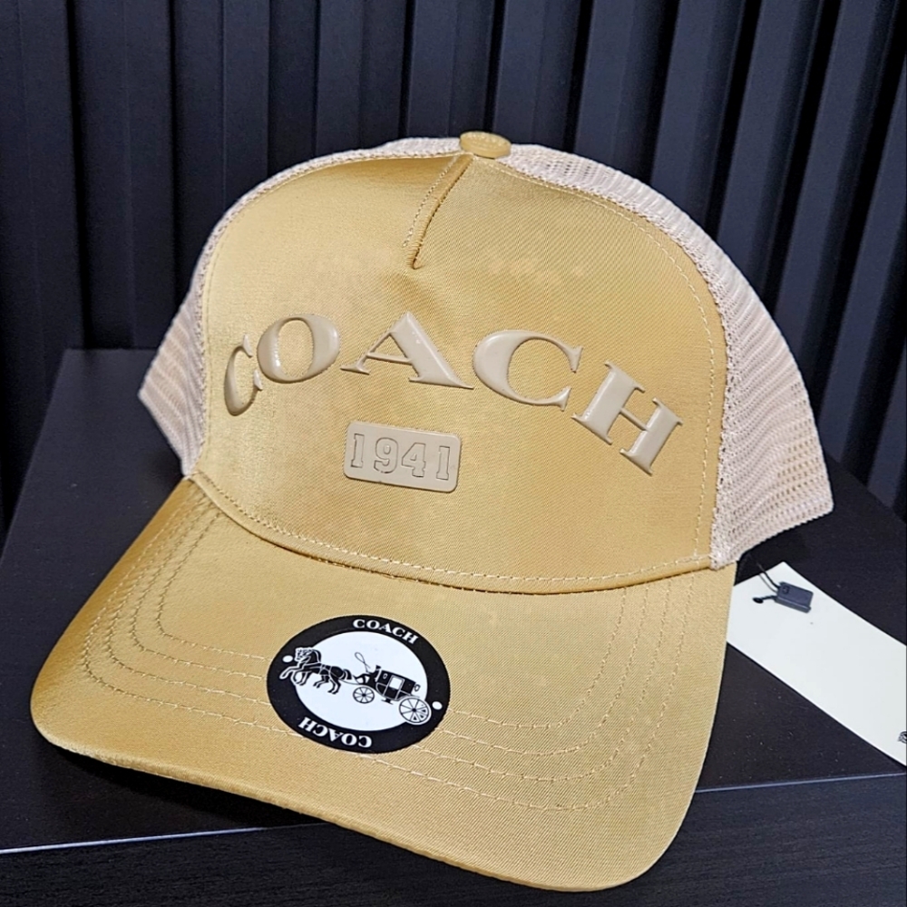 Coach Tan Mesh Logo Cap